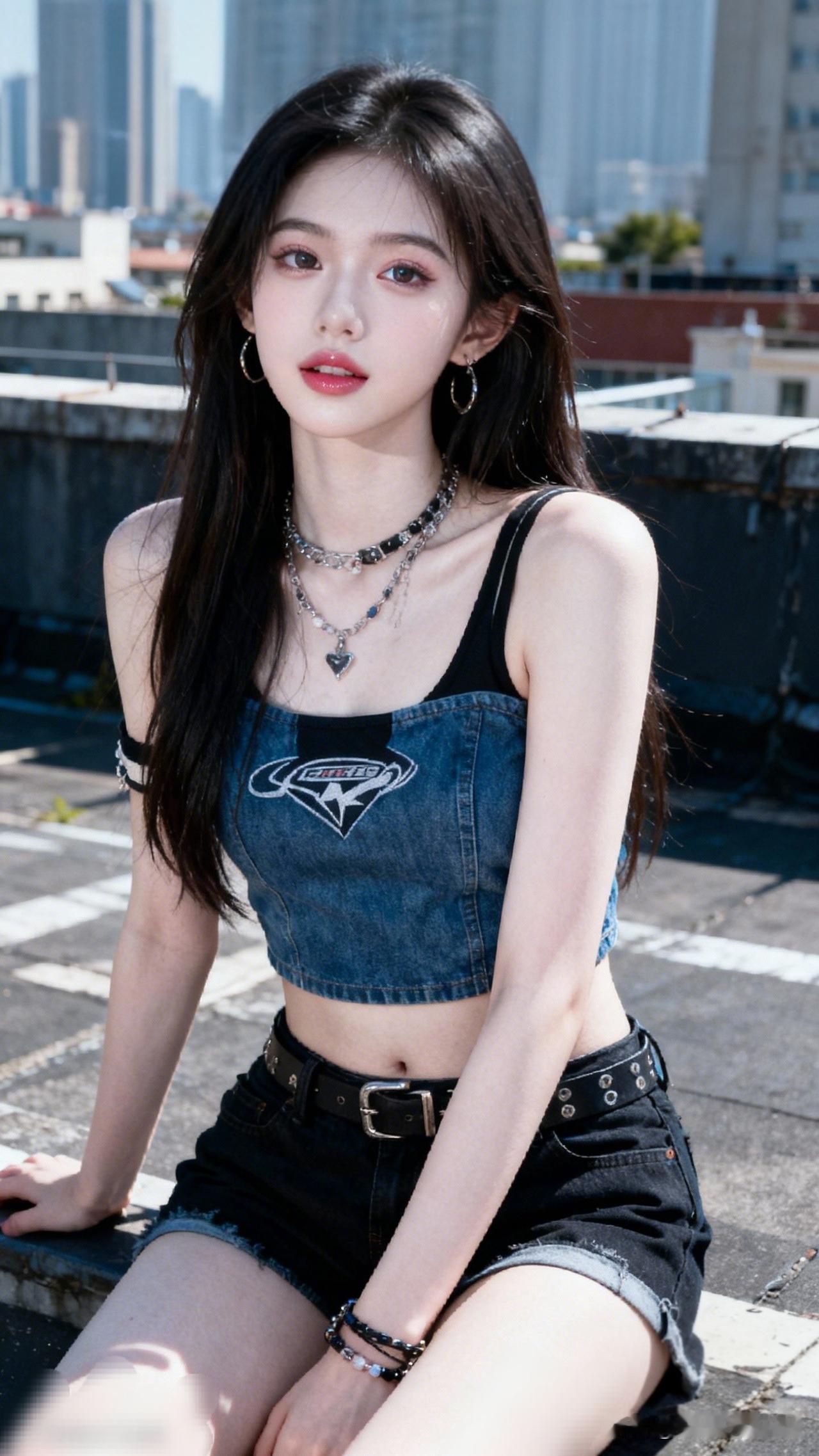 风华绝代，岁月静好。照片记录眼中的美 都市少女风穿搭，牛仔与金属的完美碰撞！