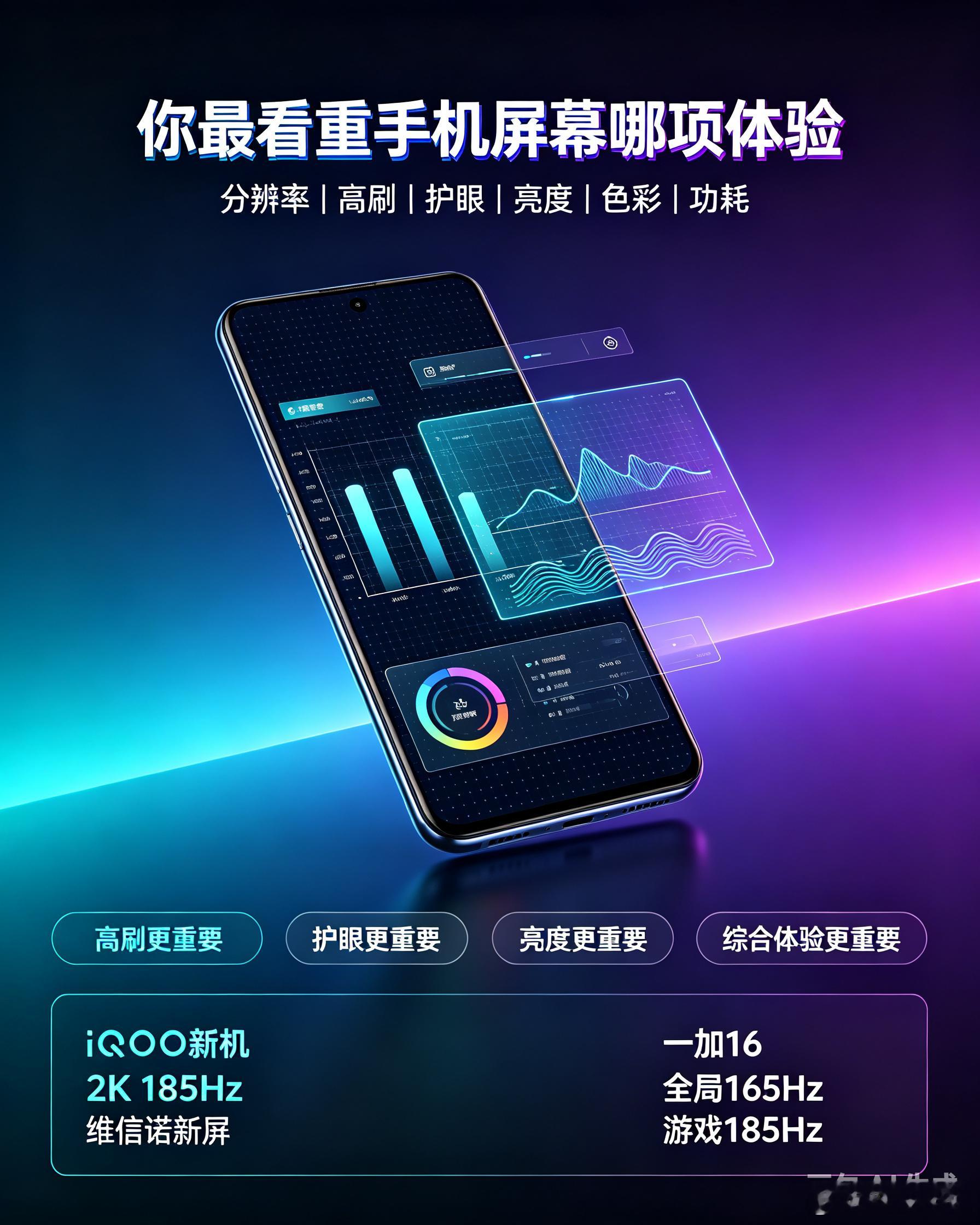 你最看重手机屏幕哪项体验现在手机屏幕内卷越来越激烈，各家都在堆硬件参数。网传iQ