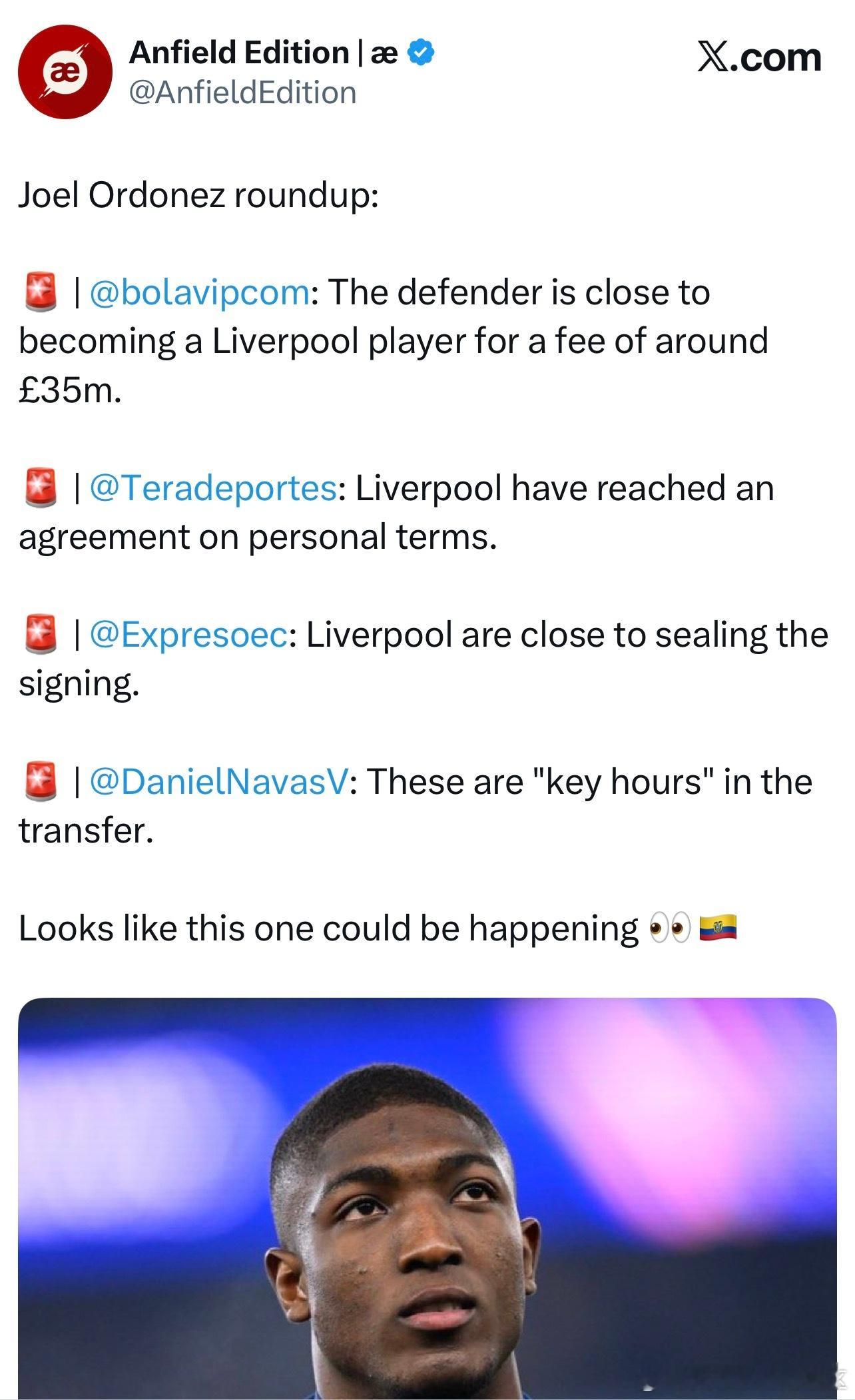 一觉醒来又有厄瓜多尔媒体跟进了奥多涅斯的消息，有人科普说倒数第二个Expreso