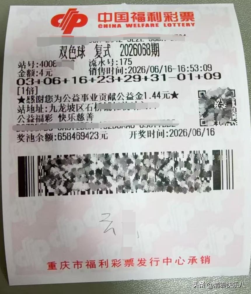 26068期双色球
068期双色球，今晚精选一注双色球6＋2小复式。龙头锁定03