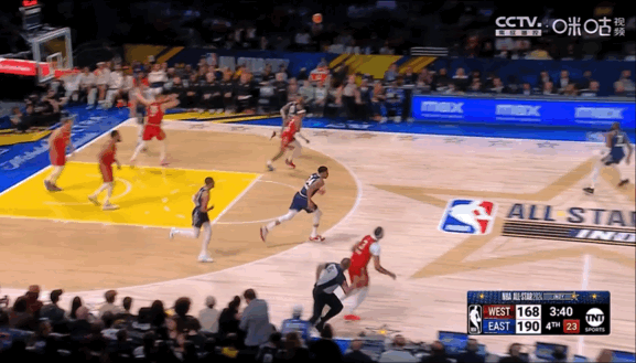 伦是有格局的[老师好]哈利这两回合直接站原地不跑了[允悲]#2024nba全明星