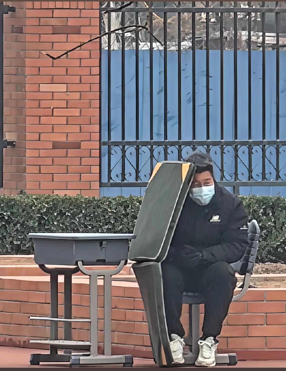 体育老师本来就体弱多病，这段时间正是病得最厉害的时候，不抗冻能理解
像流浪汉，眼