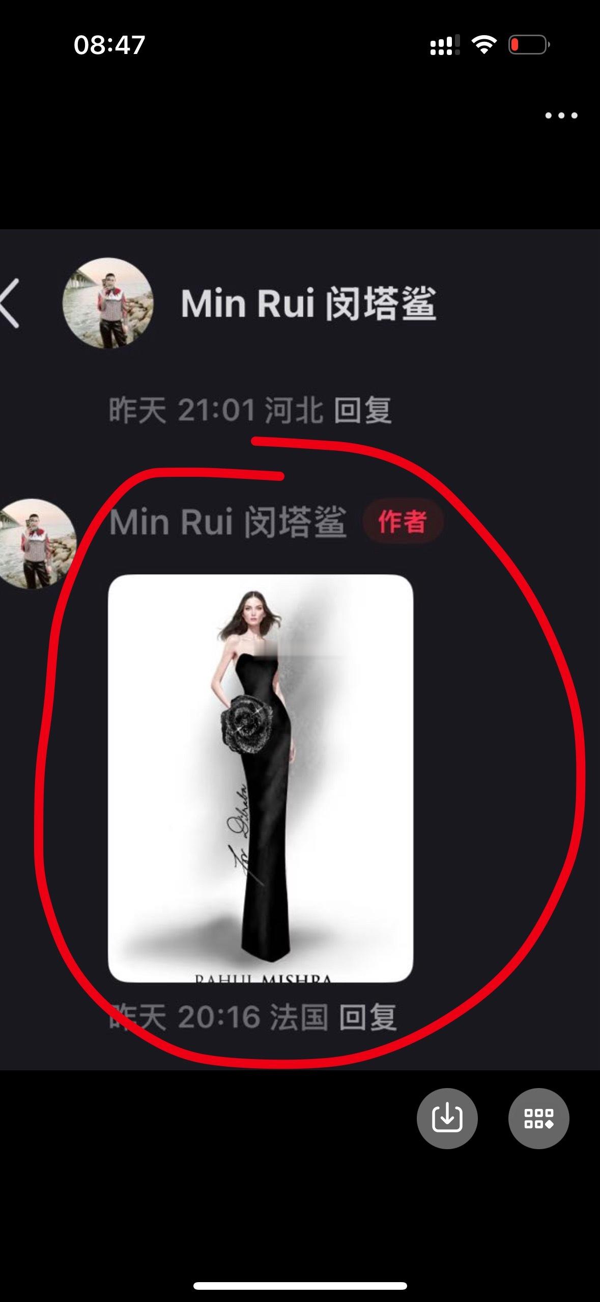 闵塔鲨评论区发的这个图都被8粉🐴删了。有逼格的高定裙子就那么重要吗？你们觉得造