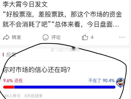 A股牛还有吗？超9成投资者对于市场已无信心，情绪达到冰点，怎么看？     今日