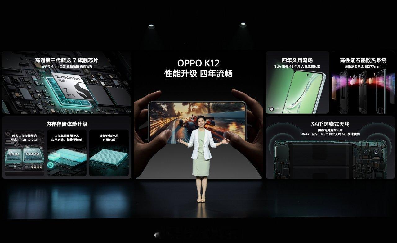OPPO K12搭载第三代骁龙 7 移动平台、支持内存扩展和SD存储卡扩展，手机