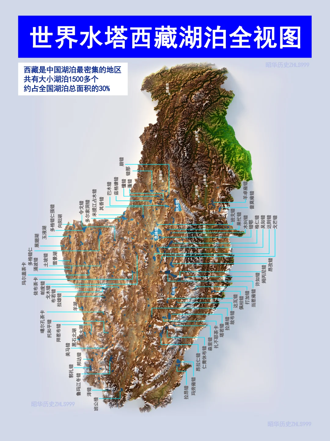西藏湖泊大全地形图