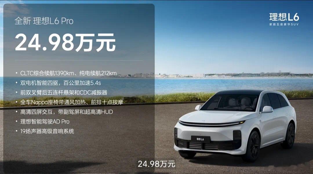 关于理想L6的价格，今年2月在三亚碰到时她问我多少合适，我说24.98最好，她说