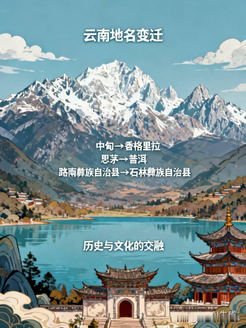云南改过地名的14个县市，你知道吗❓
比如中甸县更名为香格里拉市，这一更名堪称十