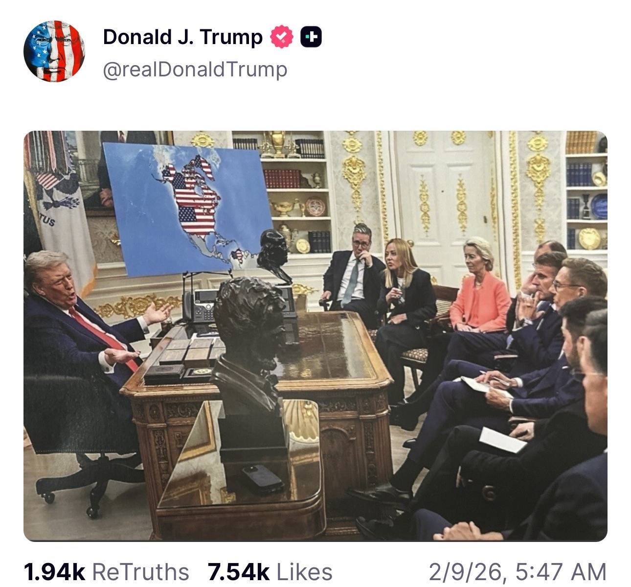 特朗普又一次发帖嘲讽欧洲人。 