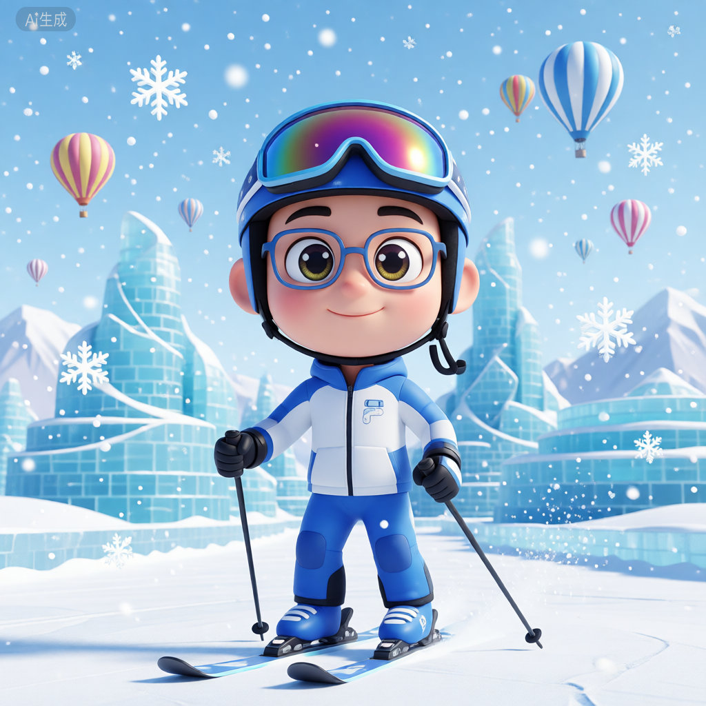 简直一毛一样我的冬奥AI形象 这波冰雪大片有点酷炫，我先珍藏了！ AI摄影棚