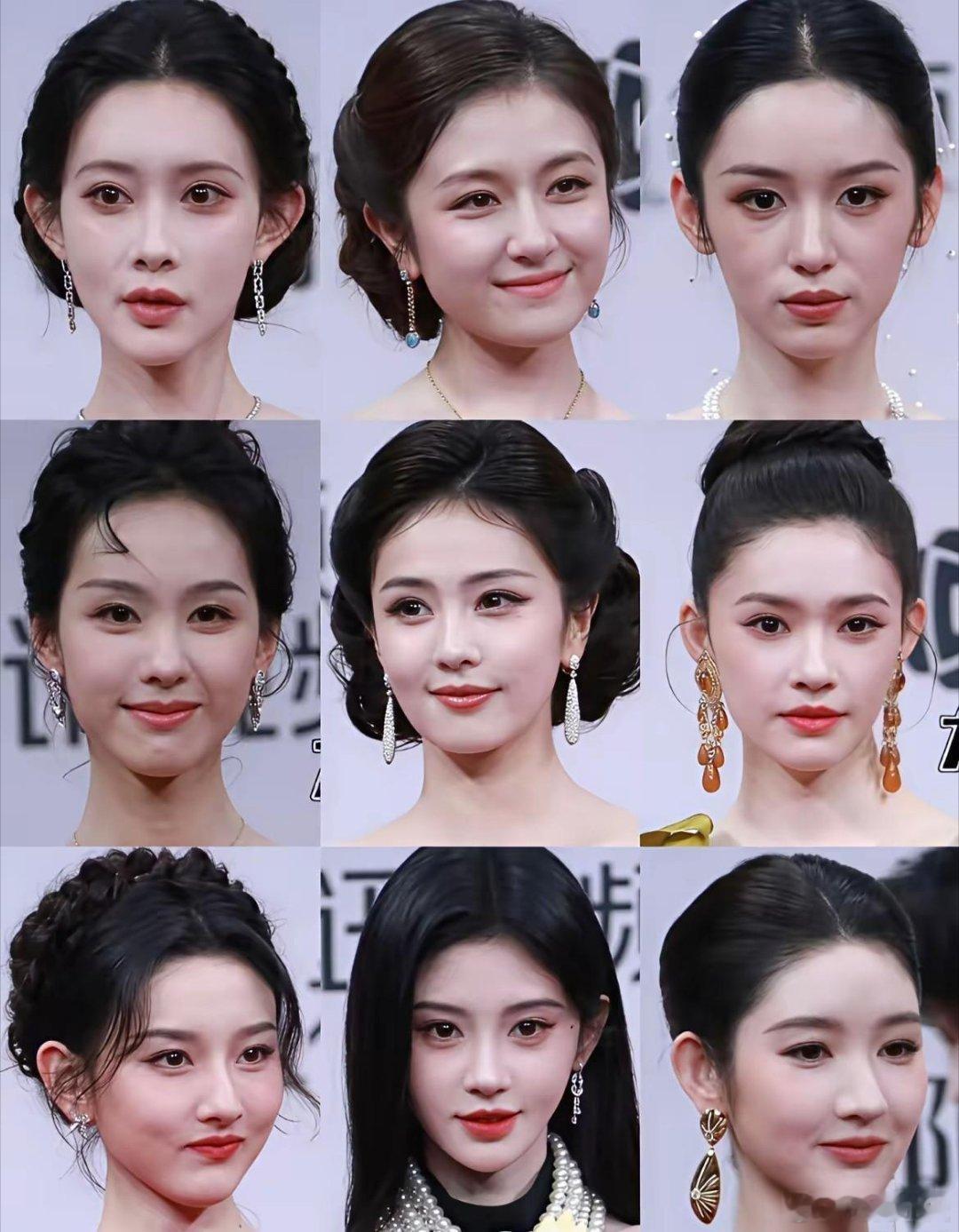 一张内娱女星九宫格生图能认出科技脸吗？孟子义 李兰迪 周也陈都灵 白鹿 林允宋祖