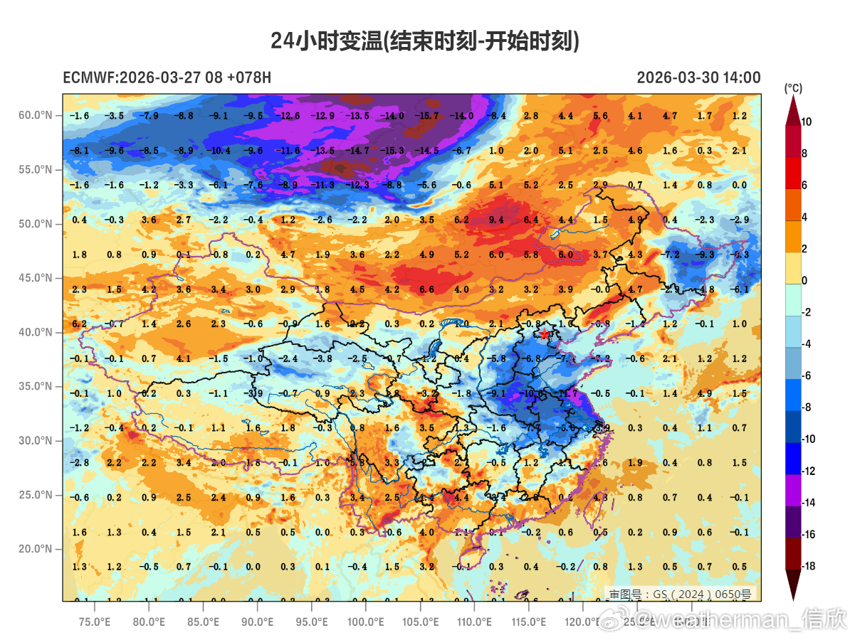 【气温波动】3月最后的4天，冷空气会缓慢东移南下，影响我国多地。明天降温主要在黄
