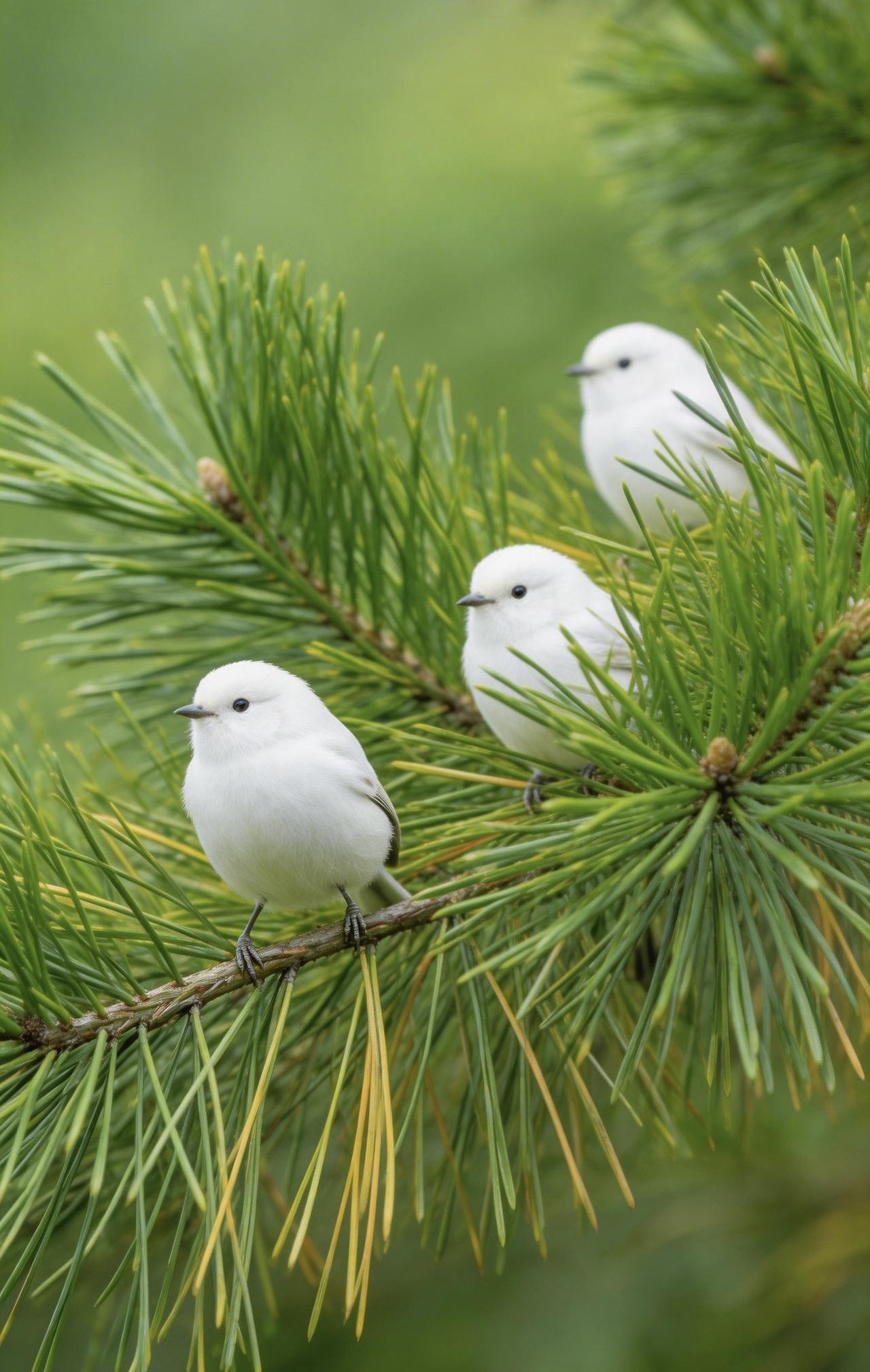 精美壁纸（687）🌈
📝瞧这枝头上，停着几只白雀儿，像几朵落下的云。它们小小