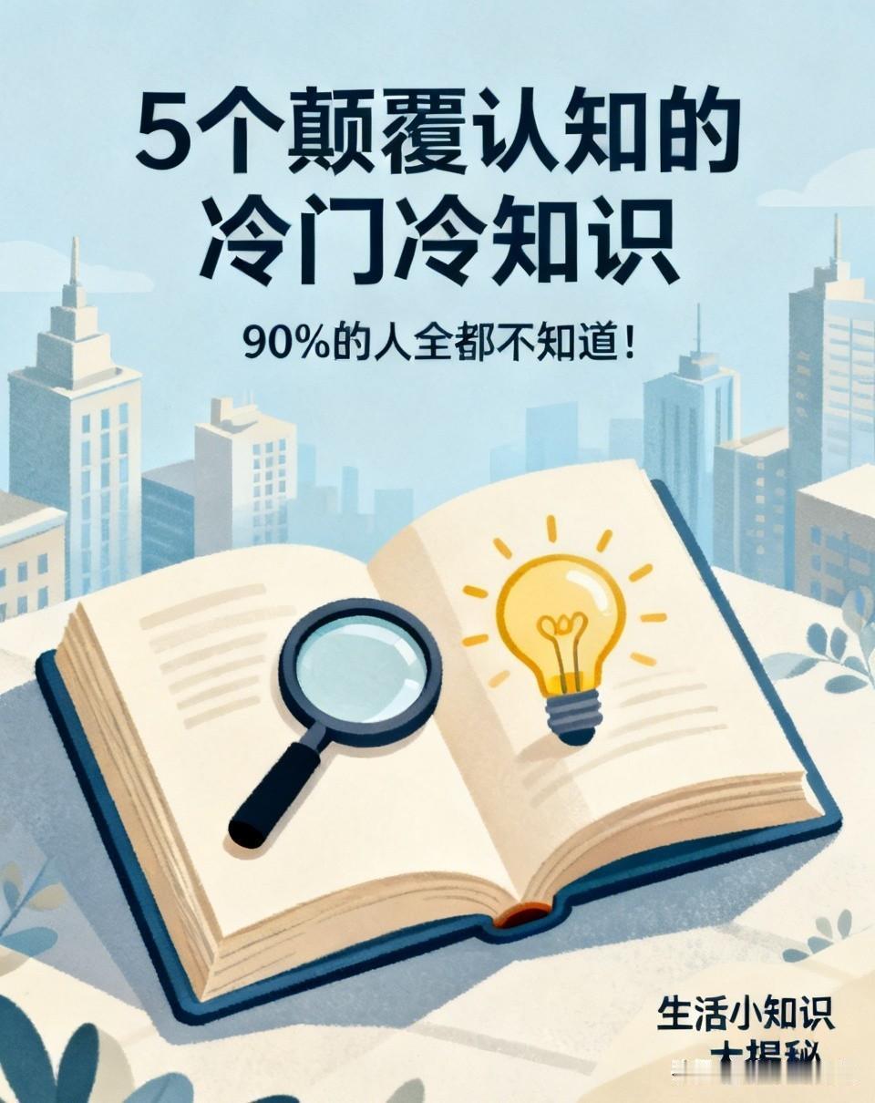 5个颠覆认知的冷门冷知识，90%的人全都不知道！
 
生活里藏着很多超出常识的小