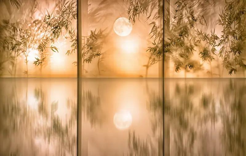 看到“竹影清风摇月色”这个上联，瞬间就被那诗意画面吸引。这上联用拟人手法，让竹影