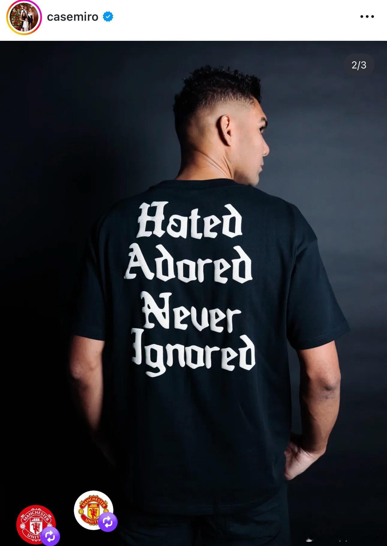 曼联这个系列的衣服挺街头，有点好看。虽然我不懂英文不知道后面写了什么，但这个字体