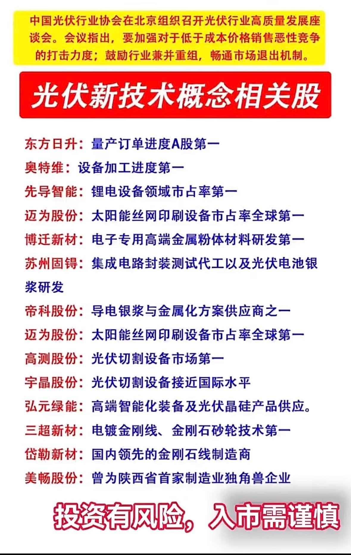 光伏行业龙头企业盘点，投资需谨慎！光伏行业力推高质量发展，严打低价恶性竞争，鼓励