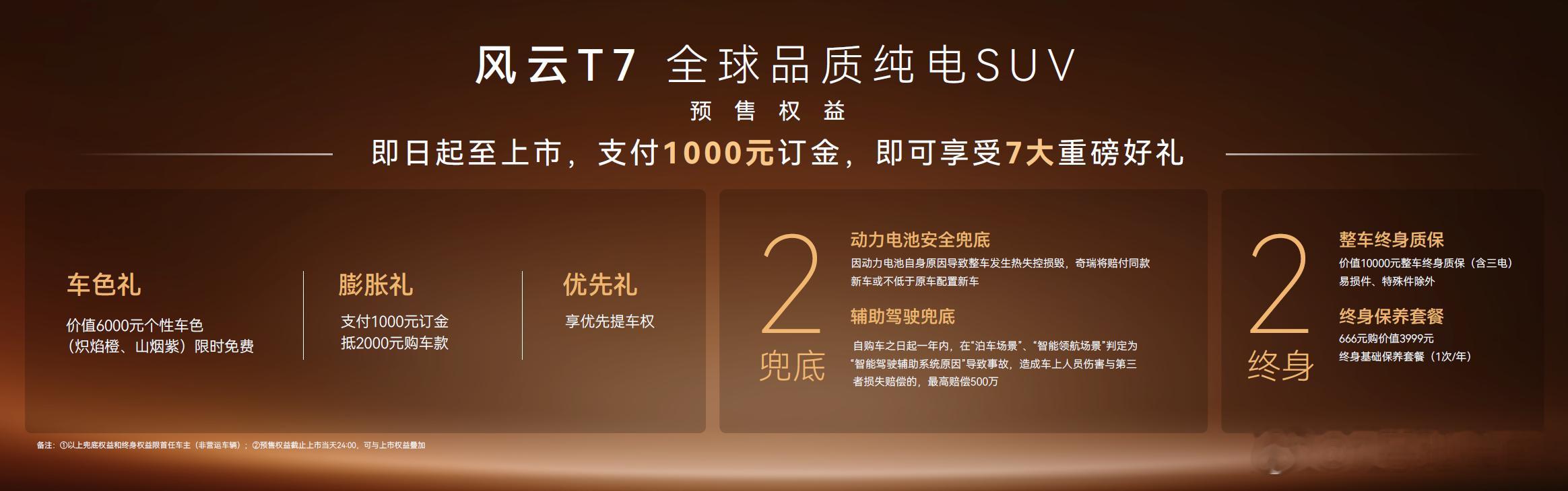 智电时代原生全球车风云T7全球品质纯电SUV现已开启预售预售价10.99万元起现