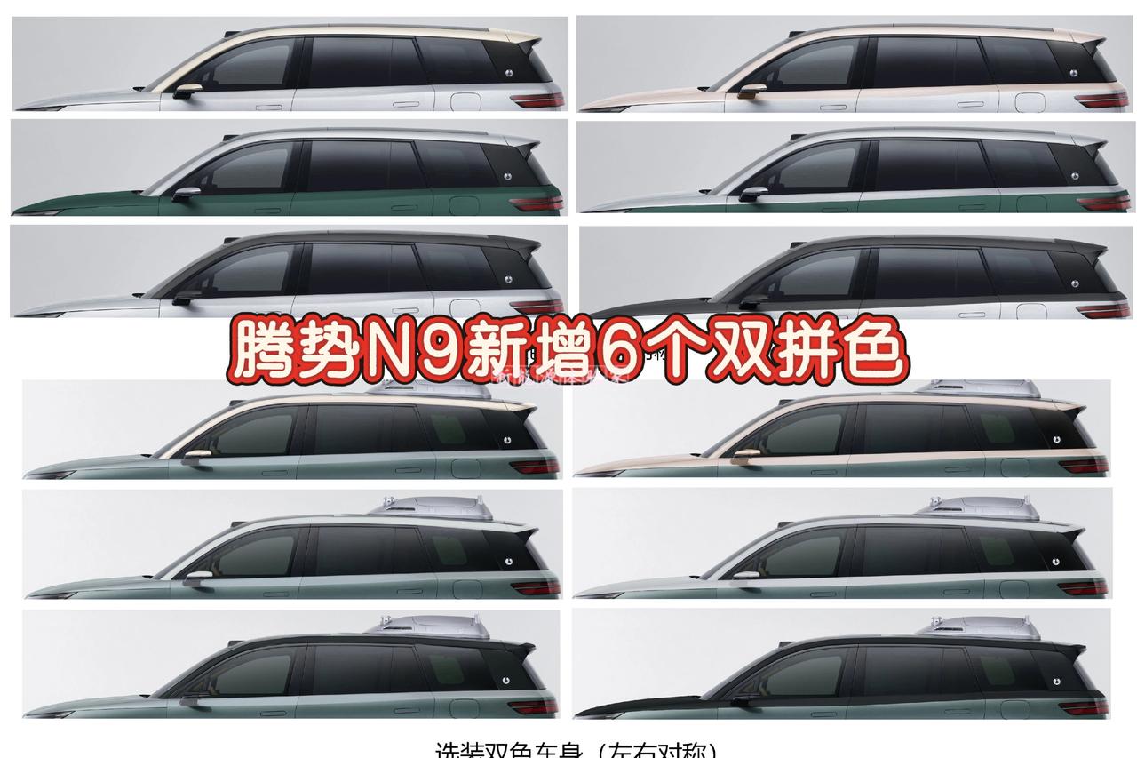 腾势N9官方新增6个双拼色，
迪子自己的油漆厂要赋能了？