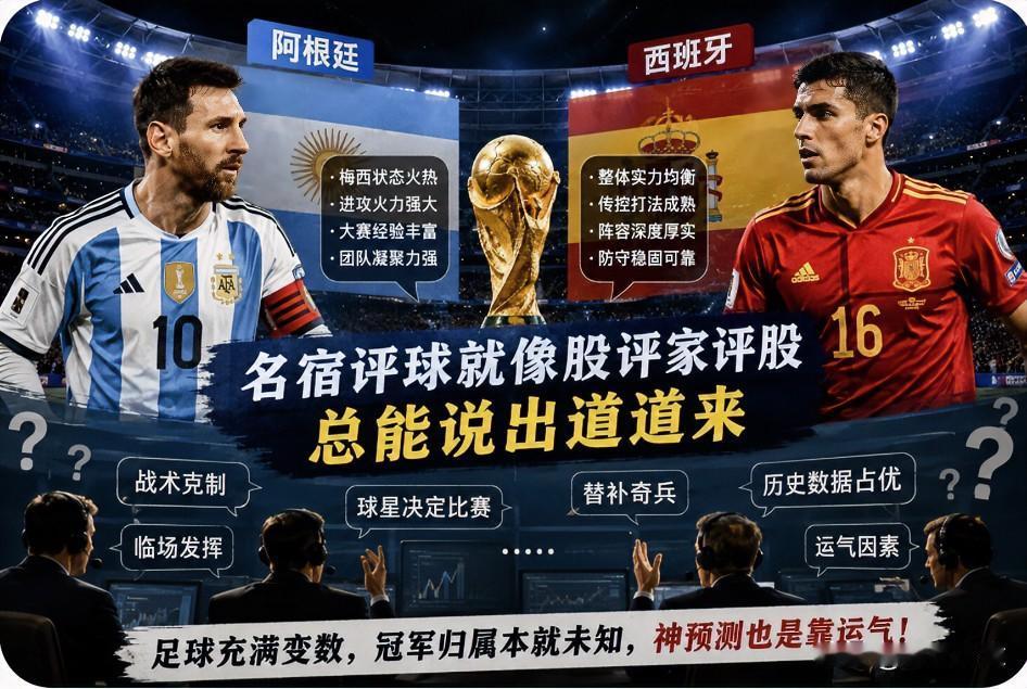 神仙才猜得准世界杯冠军

名宿评球就像股评家评股，总能说出道道来。哪怕再烂的股或