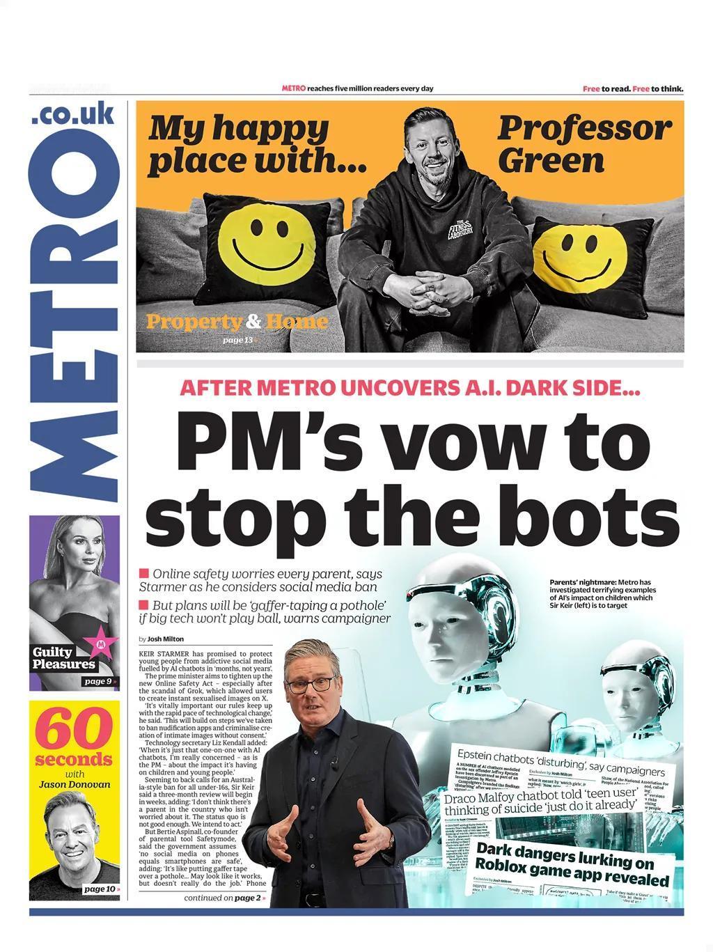 据《地铁报》报道，英国首相基尔·斯塔默爵士承诺通过扩大《网络安全法》将对人工智能