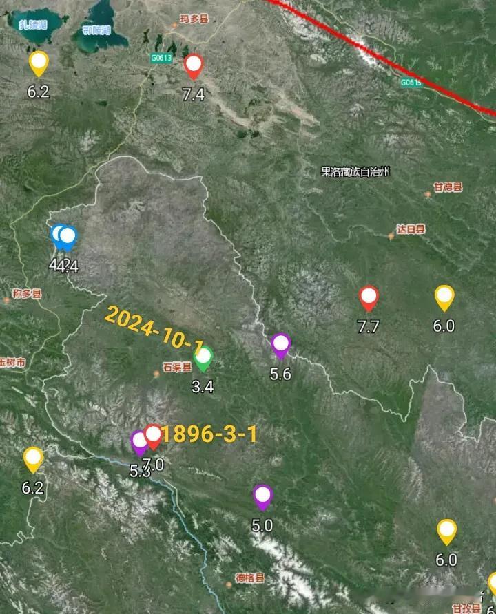 10月1日四川甘孜州石渠县突发3.4级地震，震中周边一百公里范围内发生的最大历史