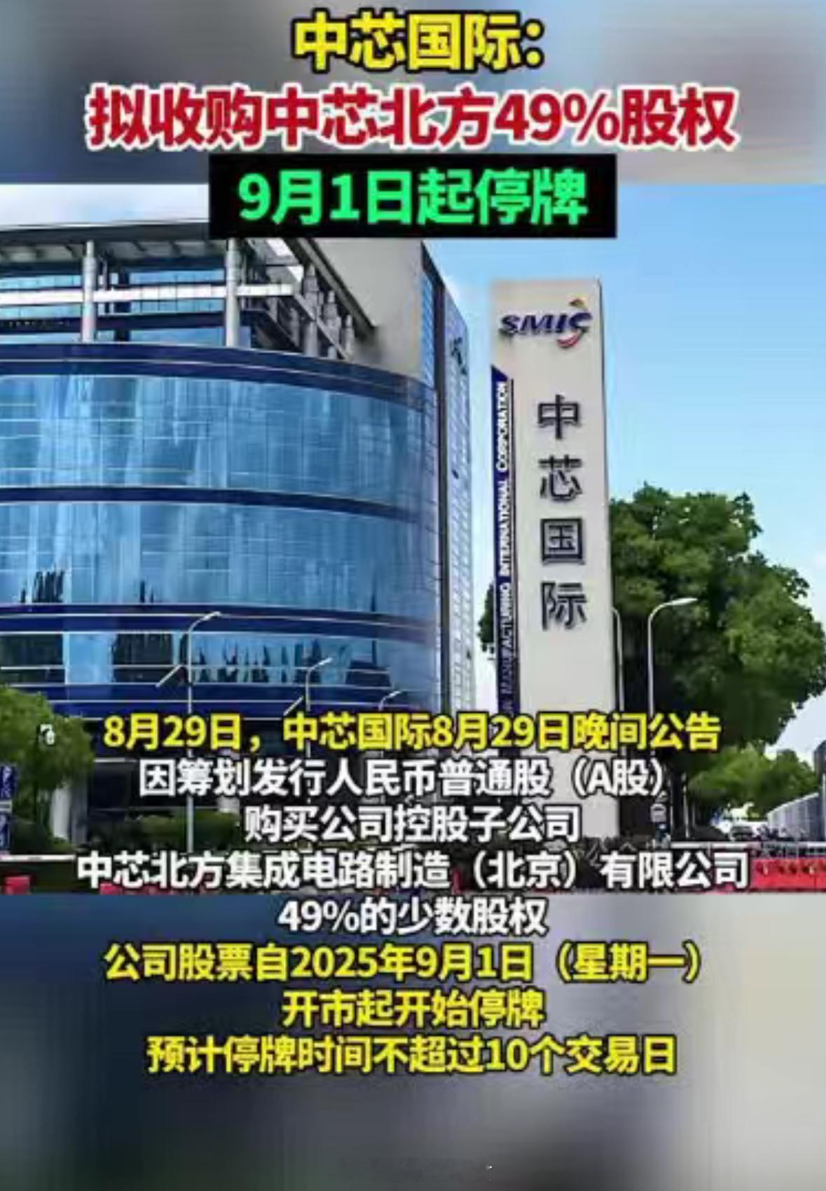 中芯国际停牌下周买什么[吃瓜] ​​​
