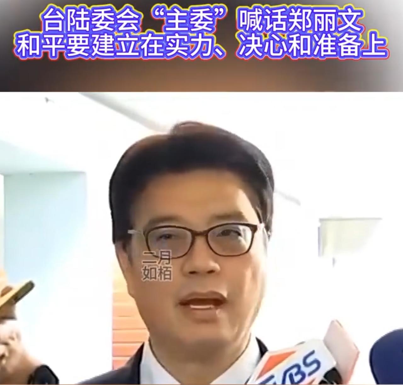 台陆委会主委再次狂妄叫嚣：我们也有和平的理想，但和平不能幻想，和平应该是建立在坚
