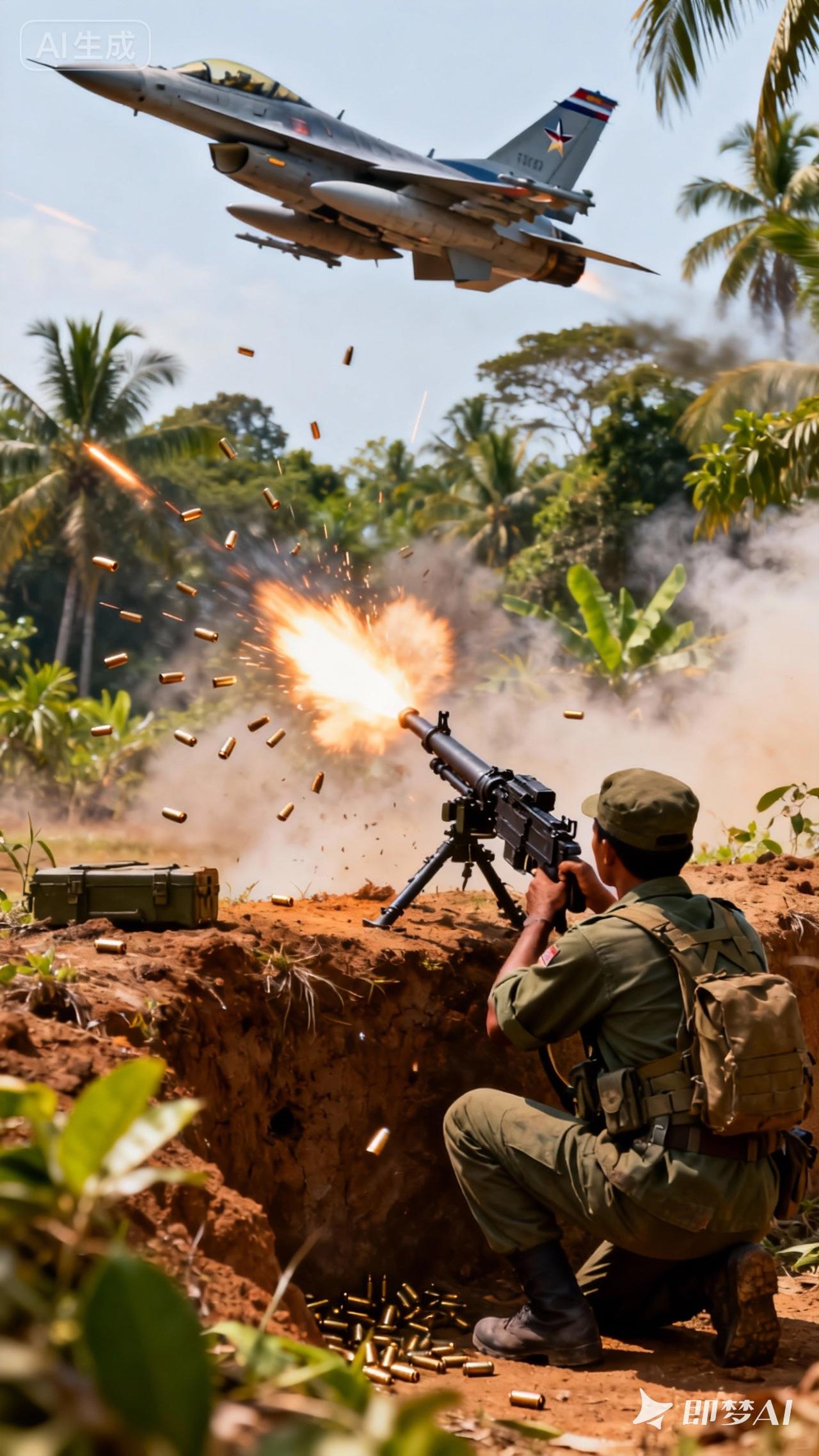 柬埔寨重机枪手向泰F16战机猛烈开火

柬埔寨和泰国边境上空突然传来紧张消息：柬