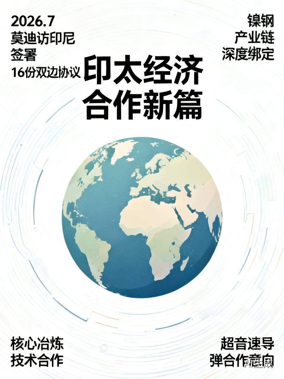2026 年 7 月，印度总理莫迪访印尼，双方签署 16 份双边协议，合作亮点不