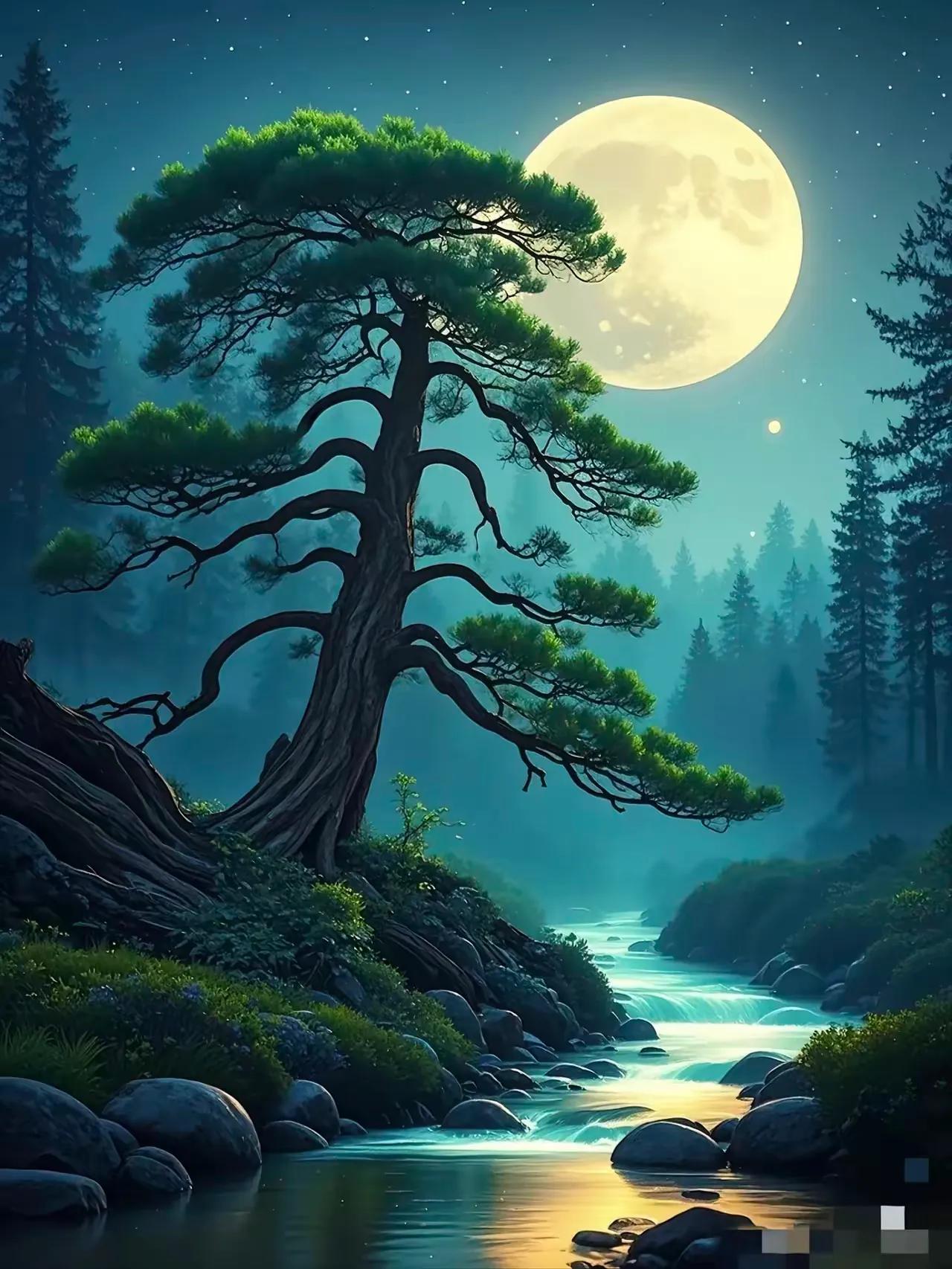 抬头还是当年月，
俯首仍然过去花。
横批：《花月之夜》