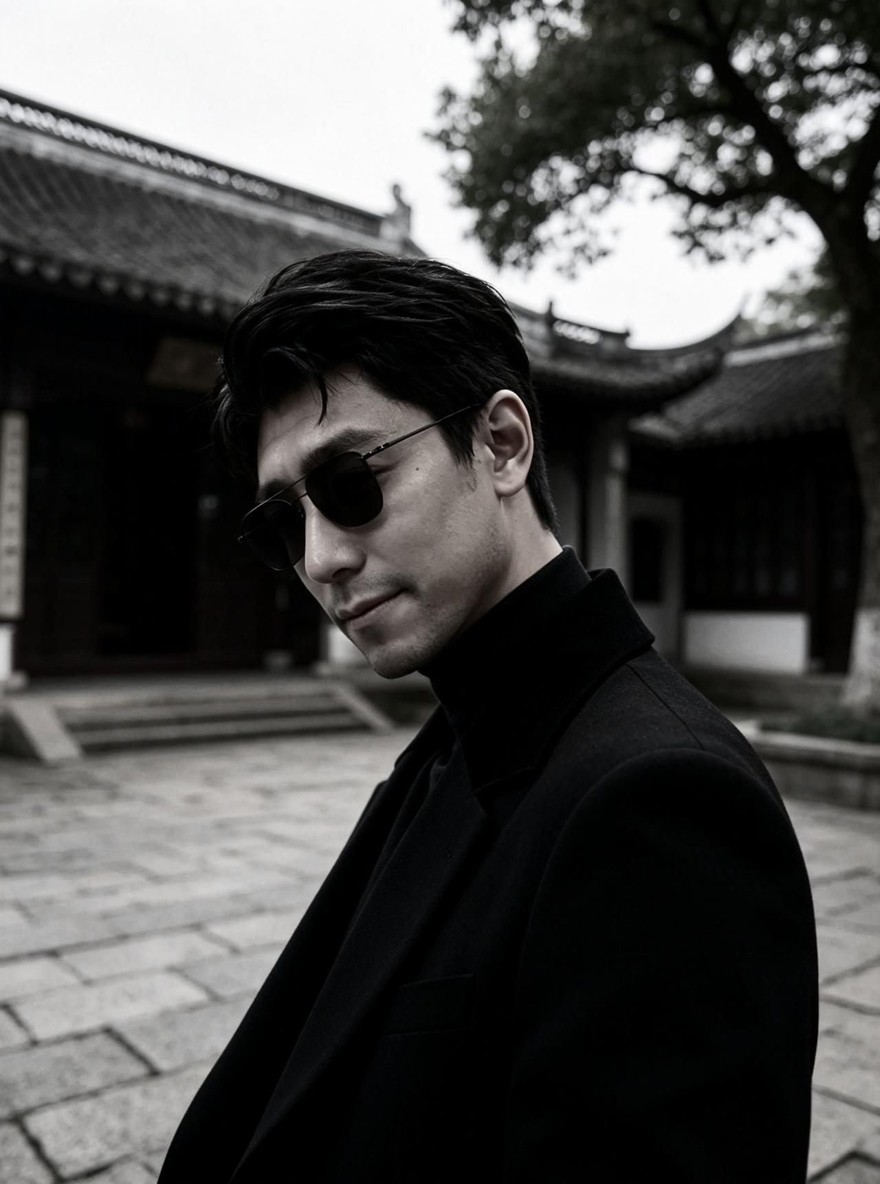 AI古建庭院故事感特写 抖音ai创作 雅痞风范 男生穿搭分享 中式雅痞风