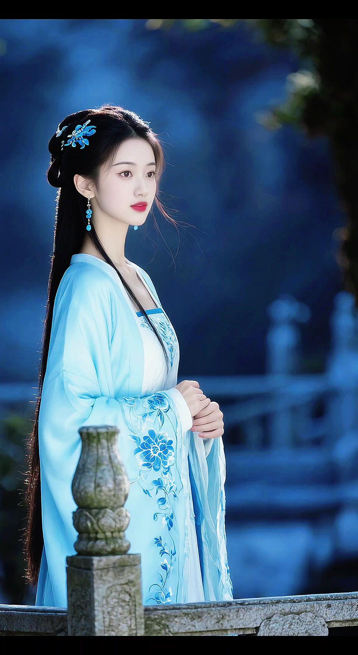 AI清冷风古风写真 抖音ai创作 汉服 婉约古装 古风之美在于意境