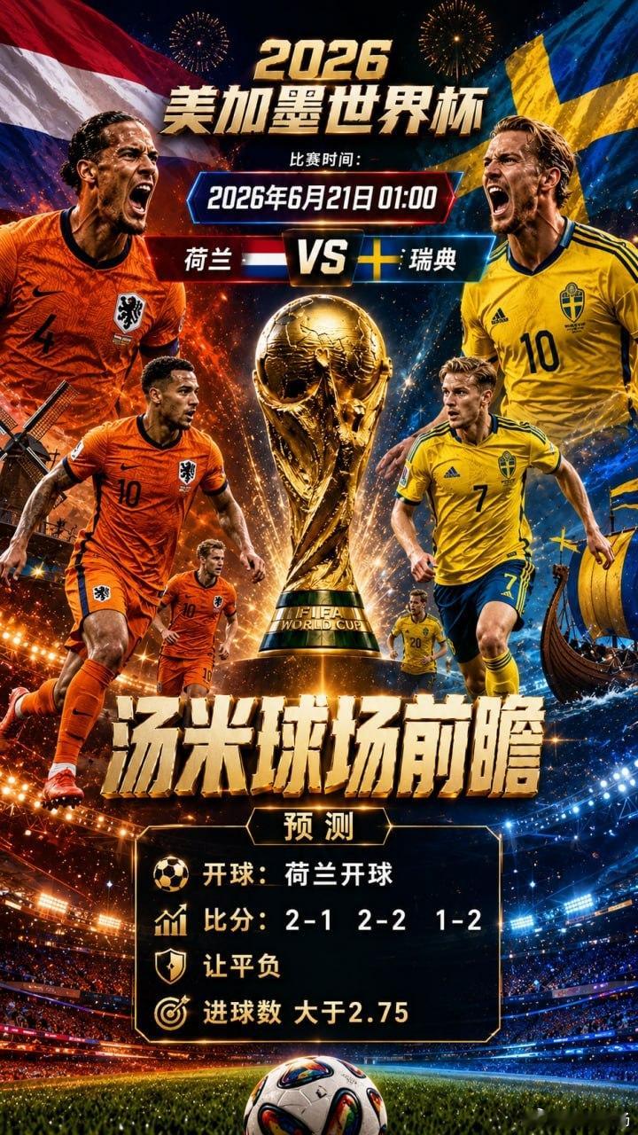 汤米球场世界杯 荷兰vs瑞典深度预测拆解（特别一）兄弟们，这场球很多人看成是荷兰