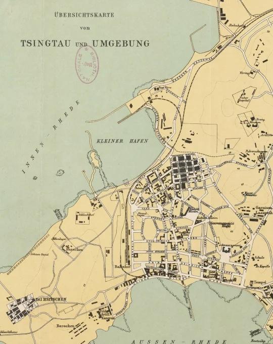 德租地如何建青岛？
翻开这张1905年青岛城市规划图，你会发现：一座现代化港口城
