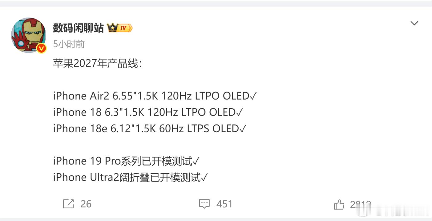 苹果ultra2阔折叠已开模测试 看来iPhone对自己即将上市的折叠屏很有信心