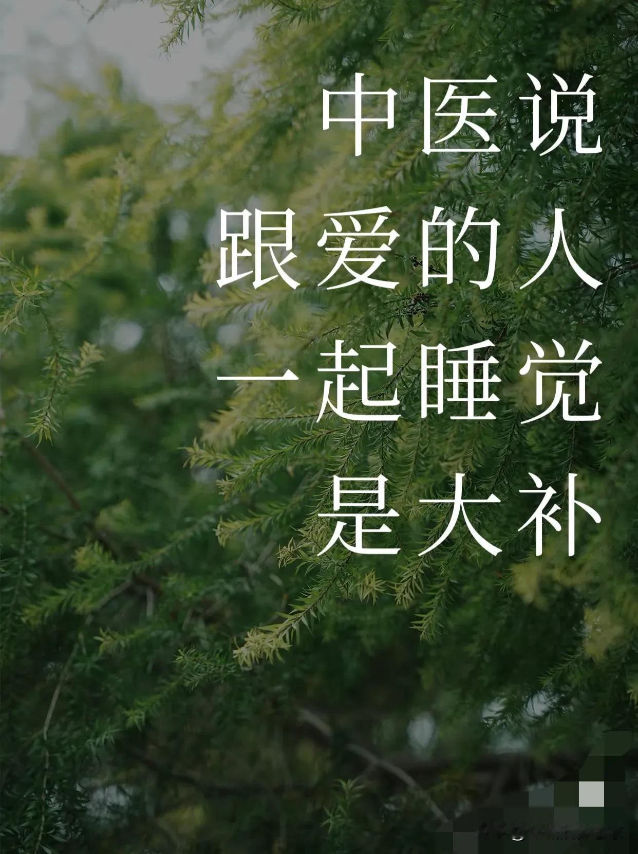 爱之补
 
中医说
跟爱的人一起睡觉是大补
我想
那补的不是身
是漂泊的心有了归