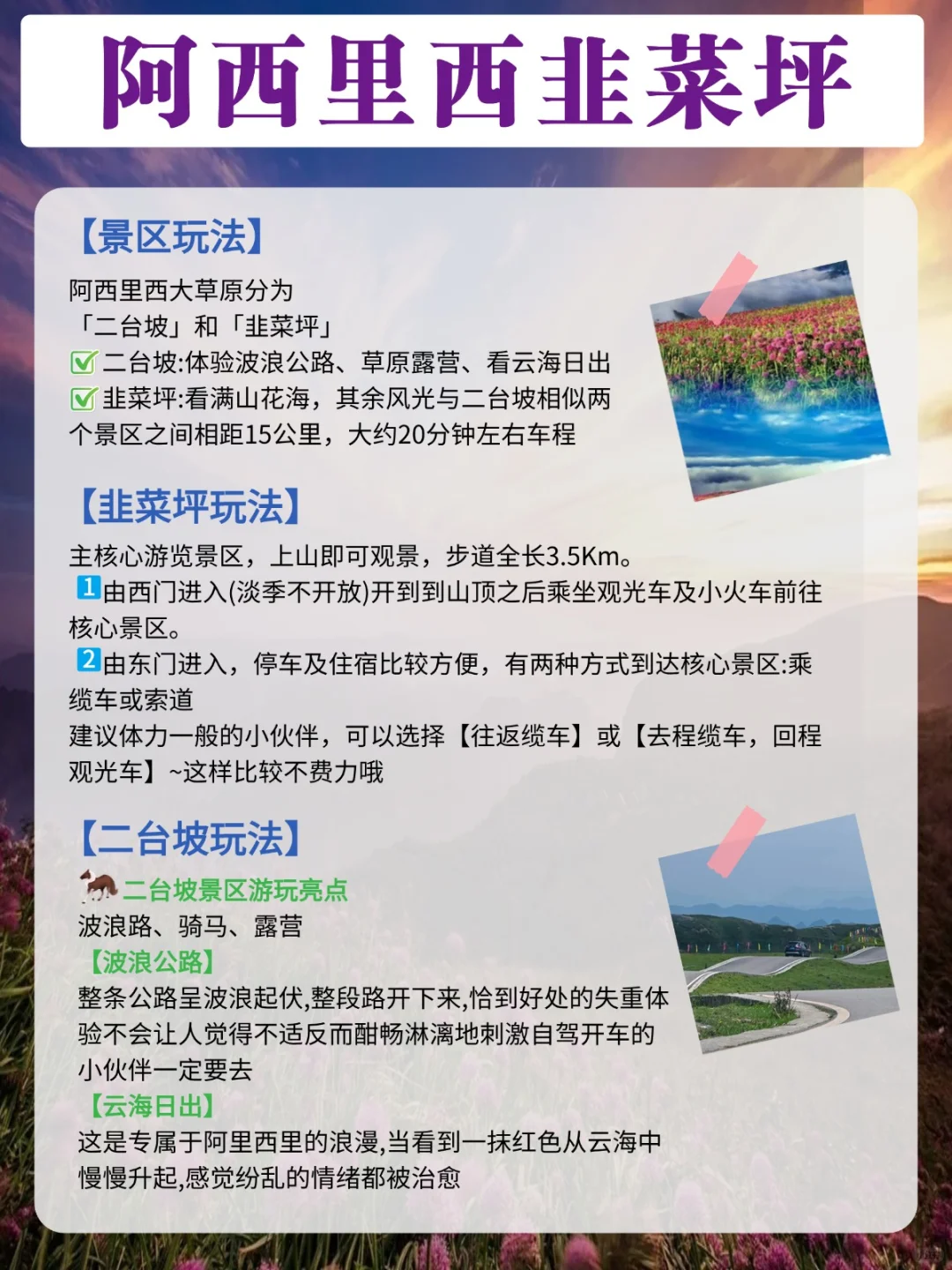 赏花季！快带上你的小姐妹一起去韭菜坪吧!