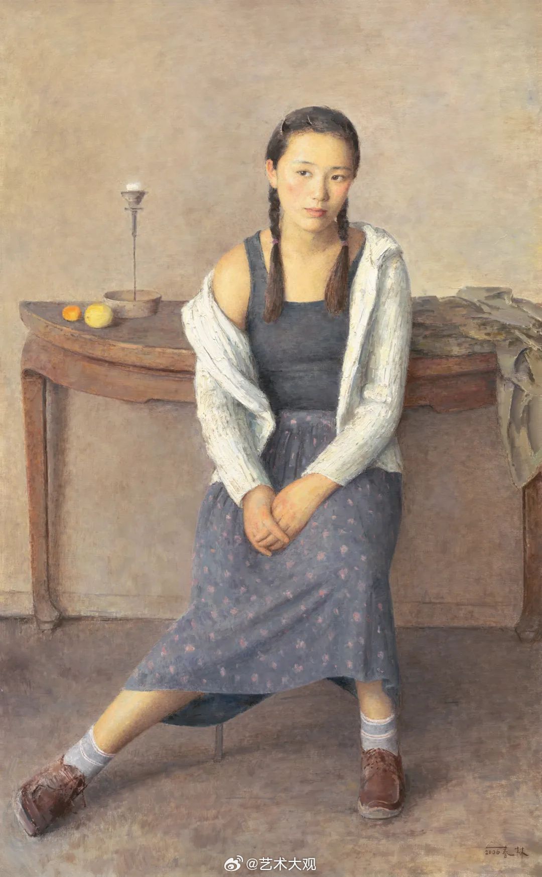 《半月桌》朱春林 146X91cm 布面油画 2006年 