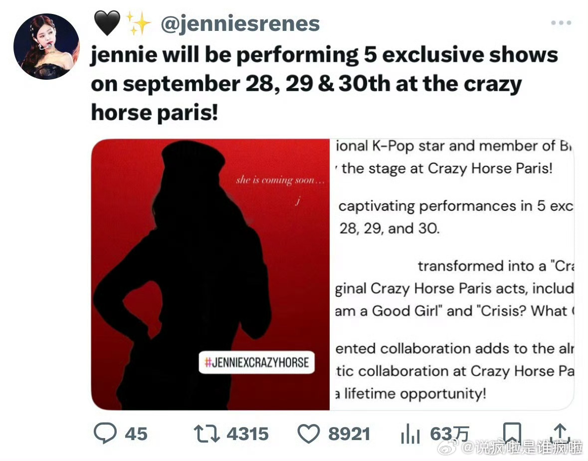 jennie疯马秀新闻图是之前圣诞节的图，所以参加疯马秀是真是假？ ​​​