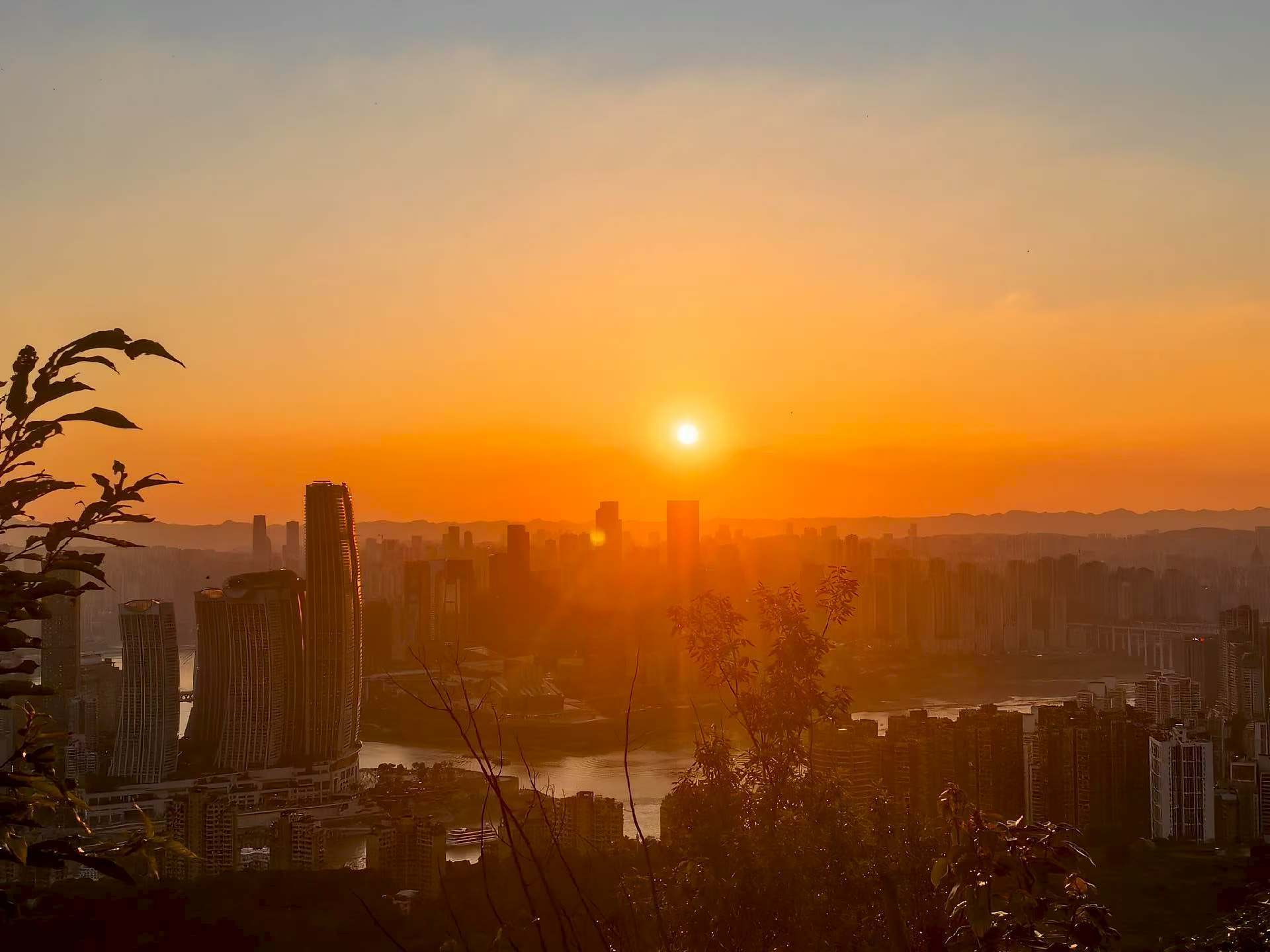 跑休，看重庆夕阳🌇热起来了跑步 重庆·观音桥