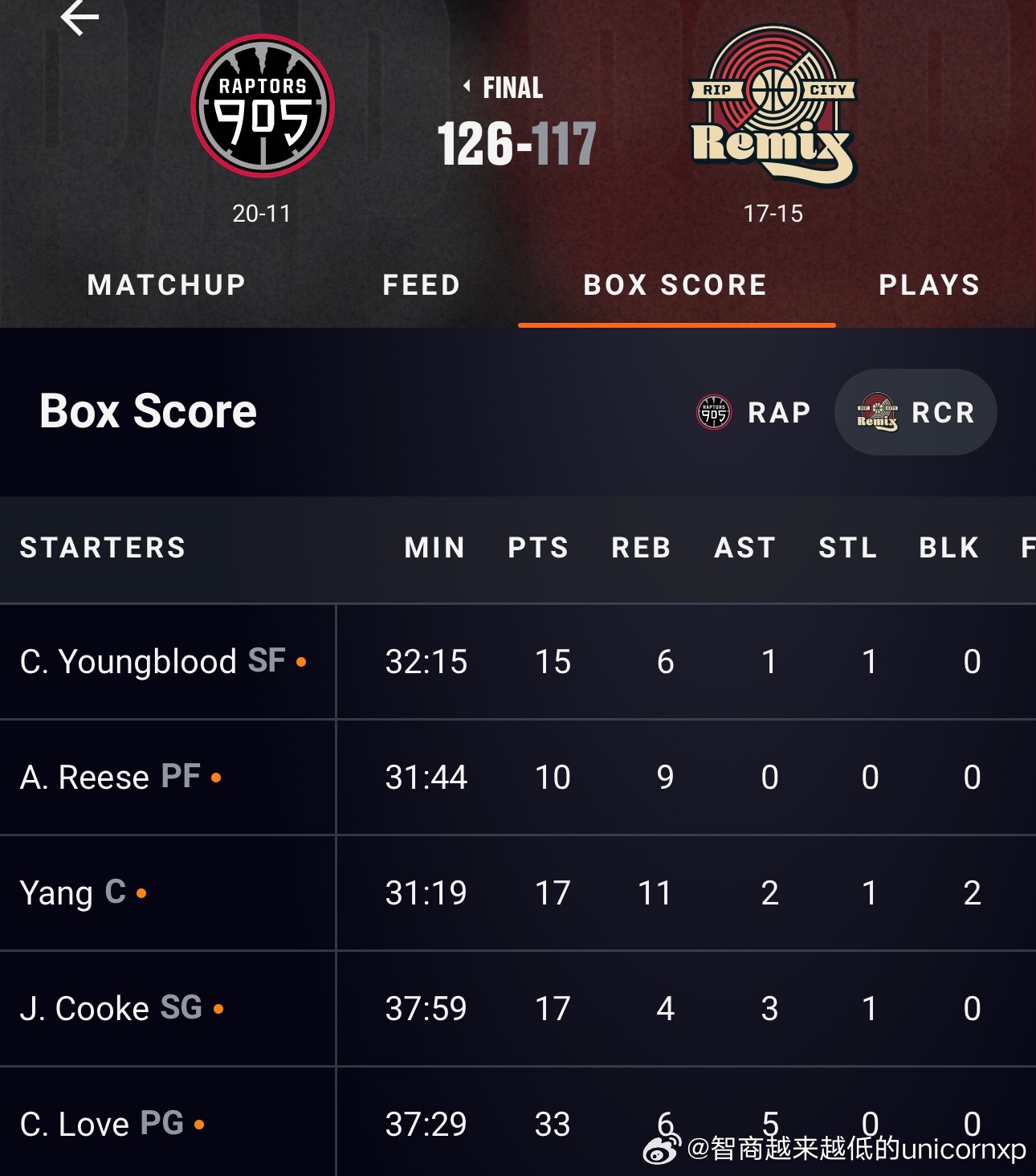 混音117比126不敌905，混音上半场给自己挖了个天坑，杨瀚森出场31分钟得到