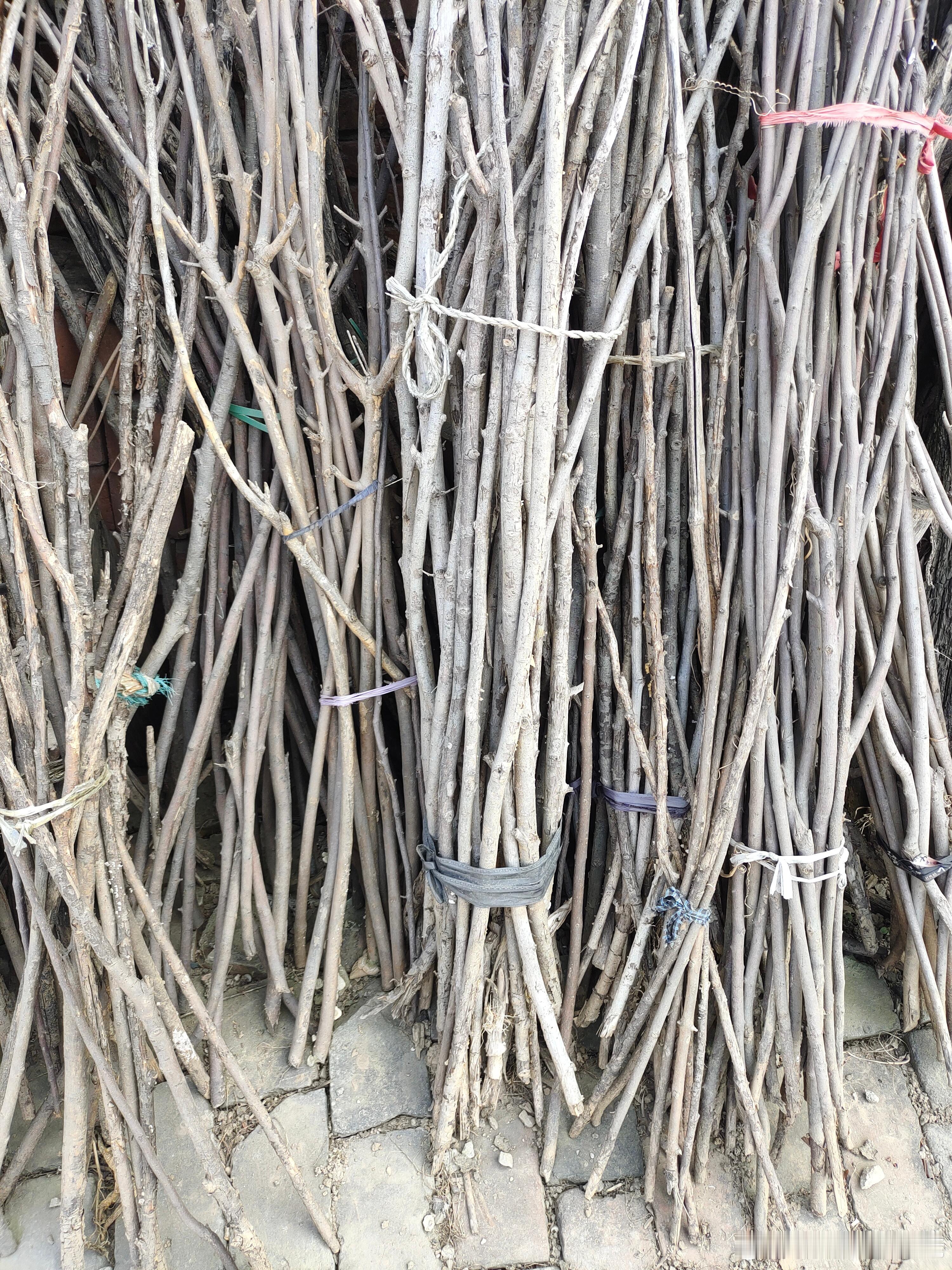 我妈捡的柴火，用大铁锅的时候烧。 