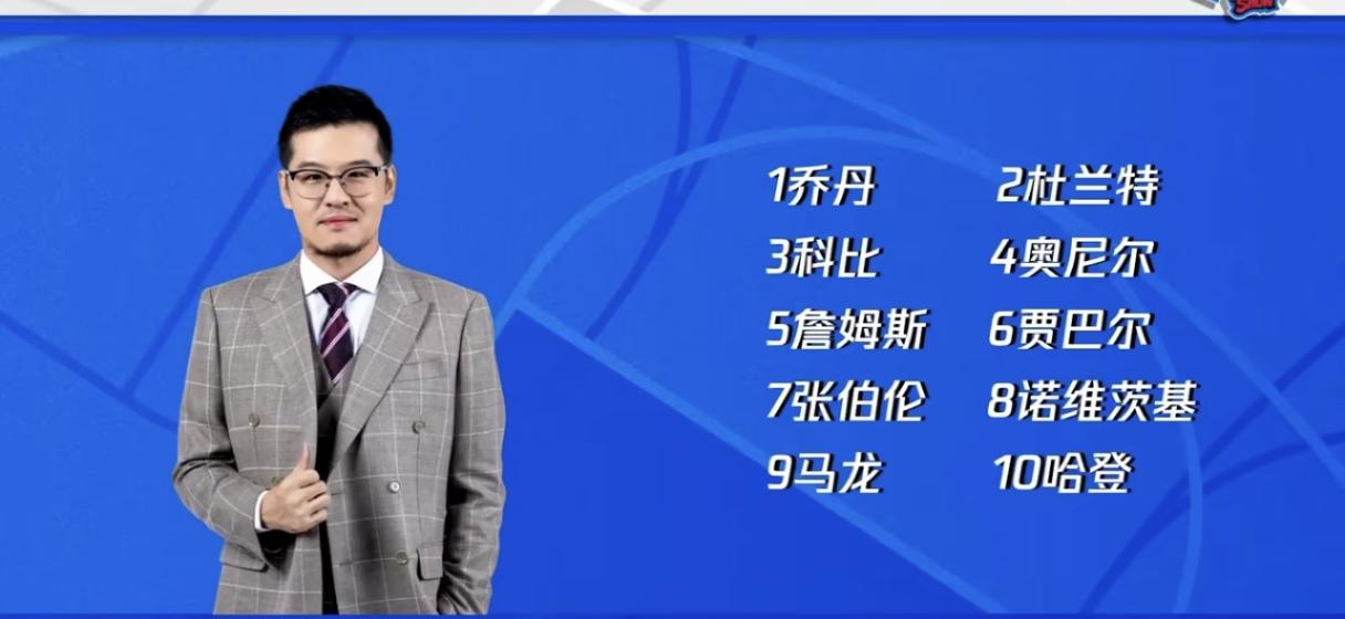 杨毅对历史得分能力前十的球员排名，乔丹第一，KD第二，没有阿德巴约！
杨毅在篮球