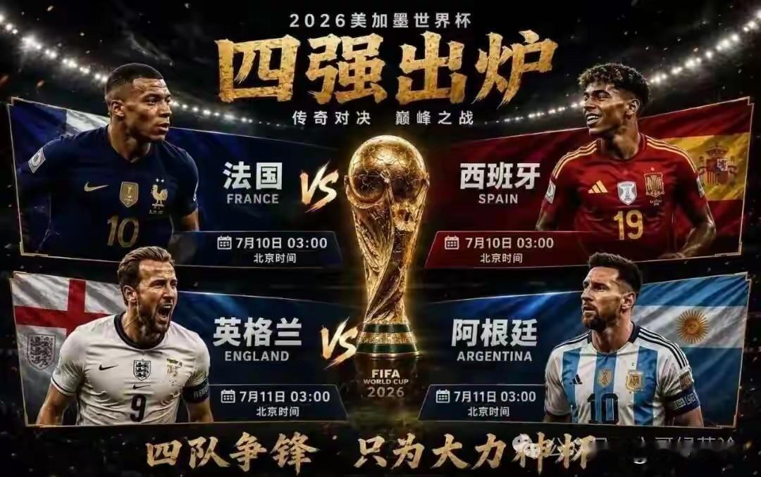 这次世界杯四强出炉，没出乎意料，四强还是这四支队伍，而且恰好是 FIFA 世界排