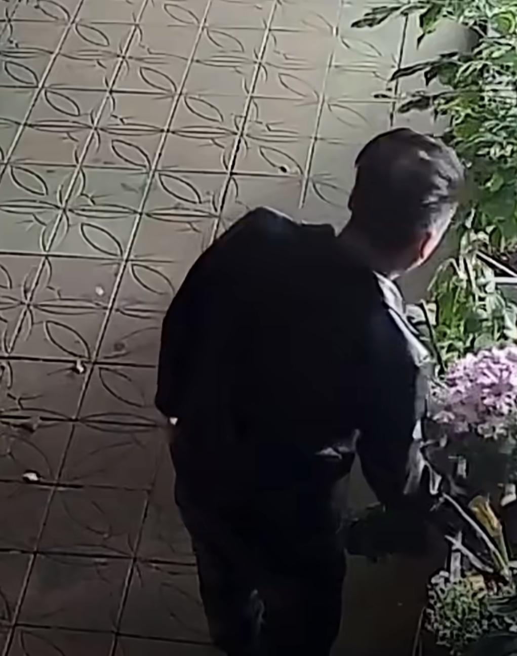 女生一句好看
男生薅走店家整盆花
广东，两人同行路过某店铺时，女生看着店门口的花