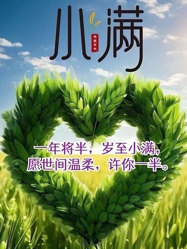 寻得一份小满，便是人间至味。水满则溢，月盈则亏，人生不求太满，细水长流，知足常乐