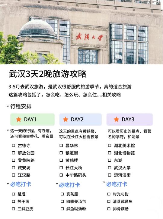 跟着J人朋友做武汉攻略，果然有点东西啊!❗