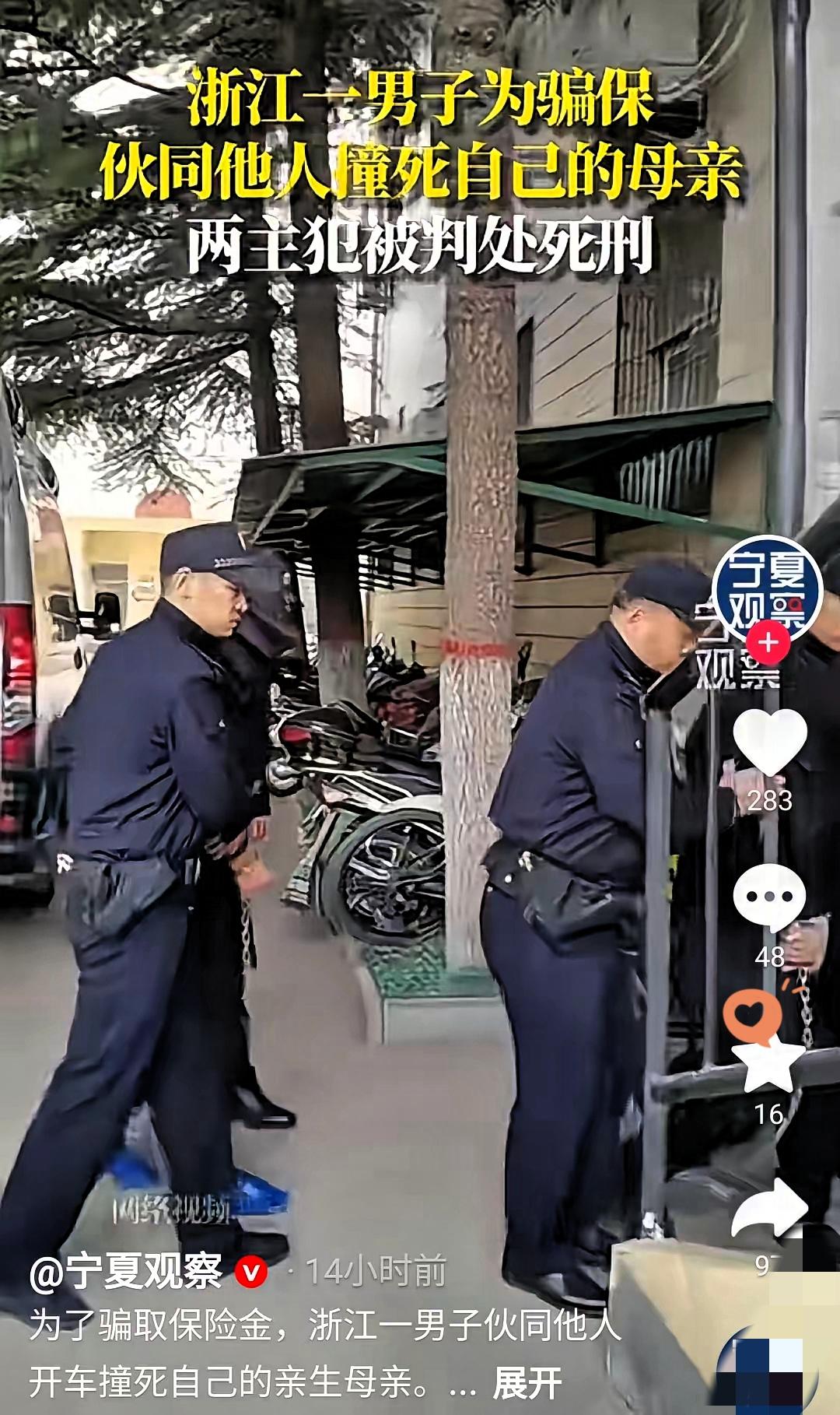 浙江台州这起弑母骗保案，刷新了人性阴暗的底线！

比23岁儿子联合外人撞死母亲更