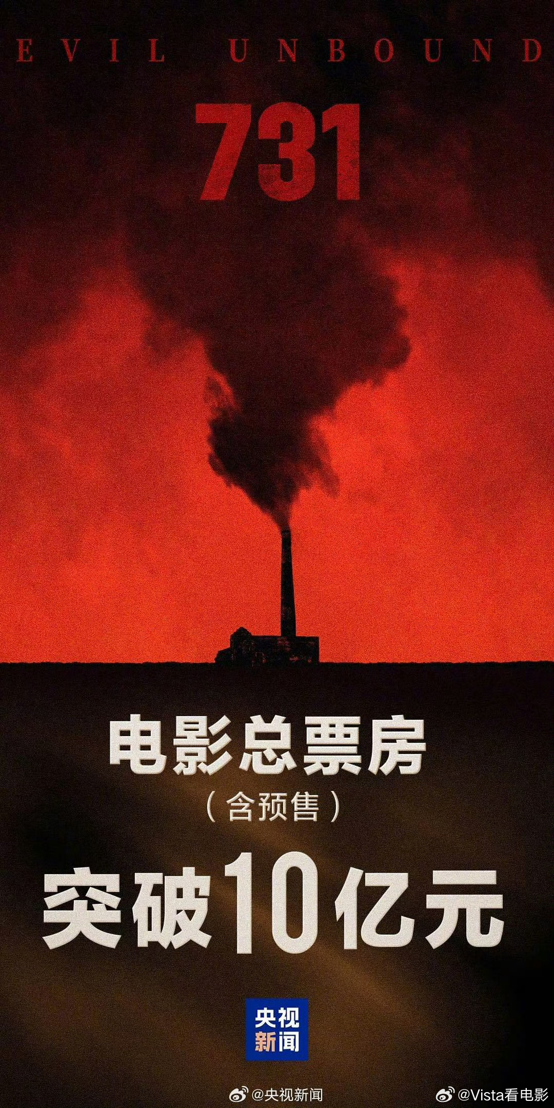 731上映3天票房破10亿《731》值得更多人看到！让全世界看到花式刷片挑战 ​